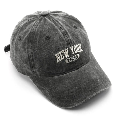 New York 1625 Vintage Washed Baseball Cap – Unisex Retro Snapback Hat