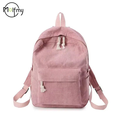 1pcs Personalized Backpack Large Capacity Corduroy Schoolbag Hand-Made Unique Name Custom Multicolor