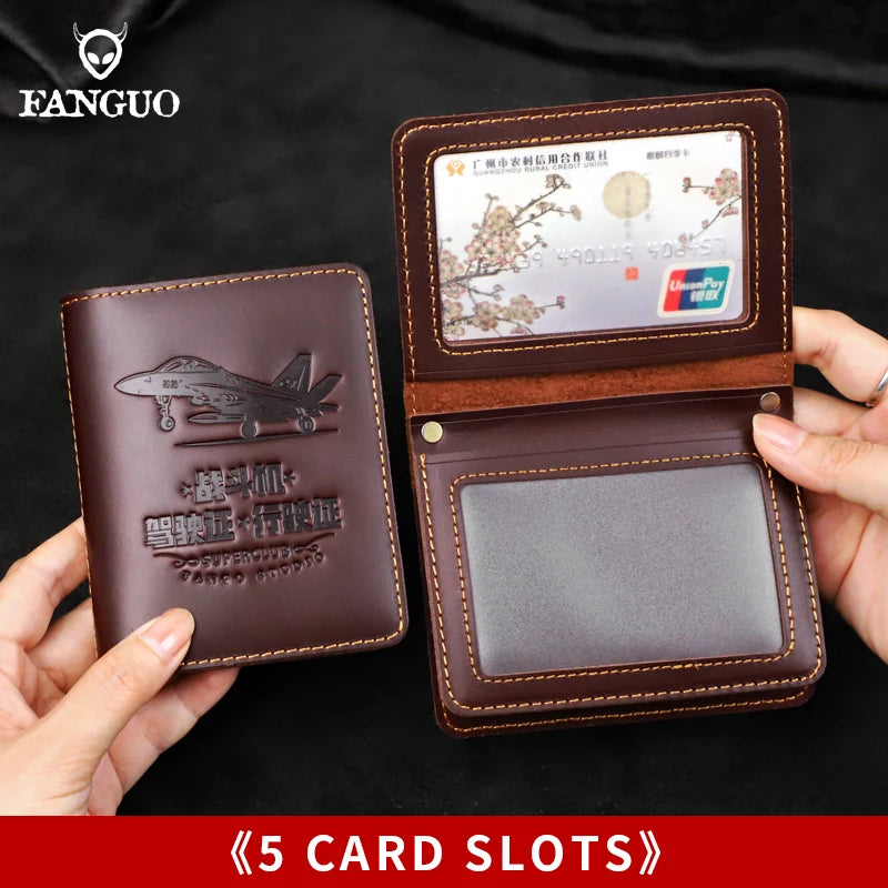 Leather Driver's License Holder & Card Wallet – Slim Bifold