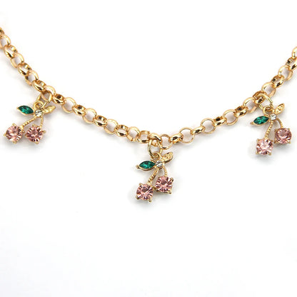 Cherry Crystal Bag Charm Chain – Rhinestone Handbag Accessory