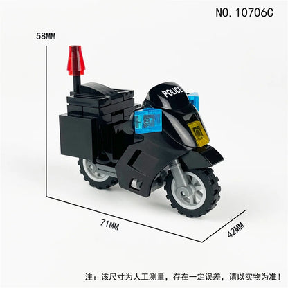 Military Motorcycle Building Block – Police & Army Mini Figure Toy