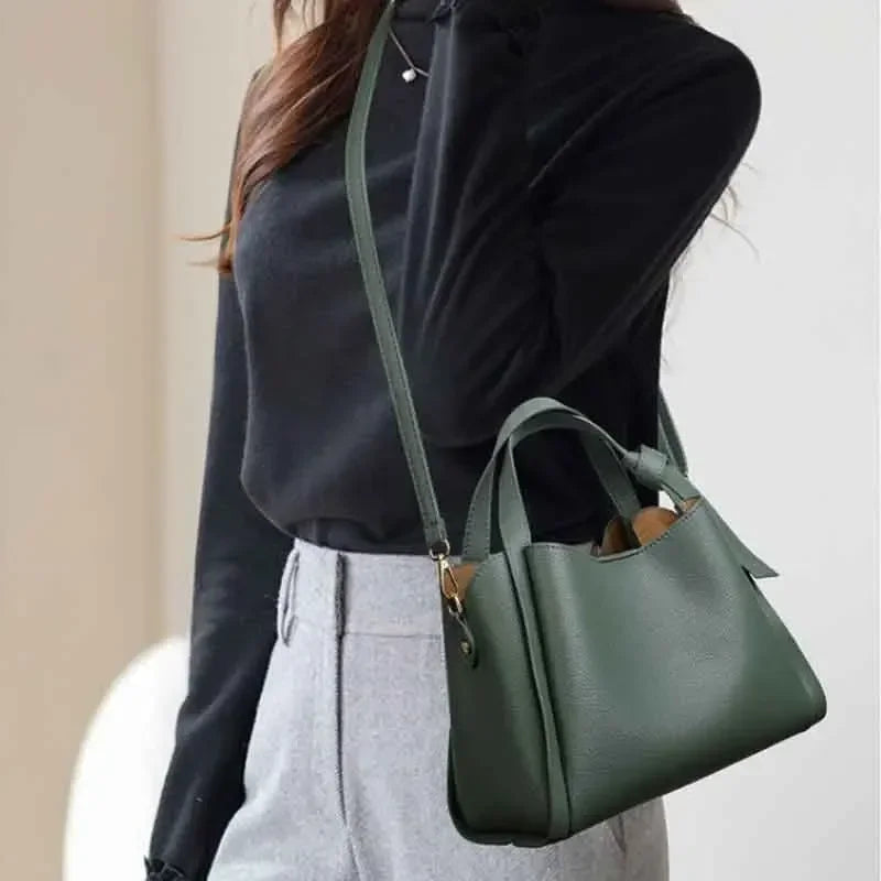 Women's PU Leather Bucket Bag – Luxury Crossbody Shoulder Handbag