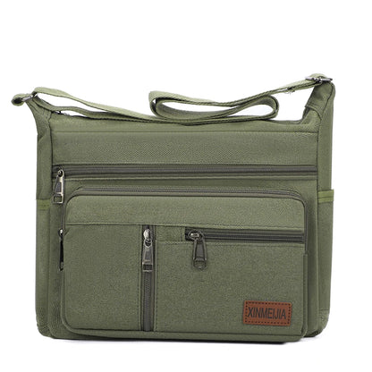 Men's Canvas Crossbody Shoulder Bag Multi-Compartment
