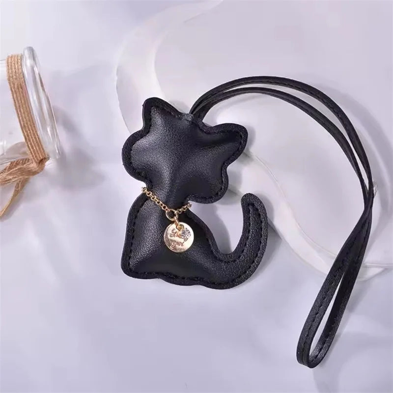 PU Leather Keychain Bag Charm Pendant – Cute Cat Star Design for Women