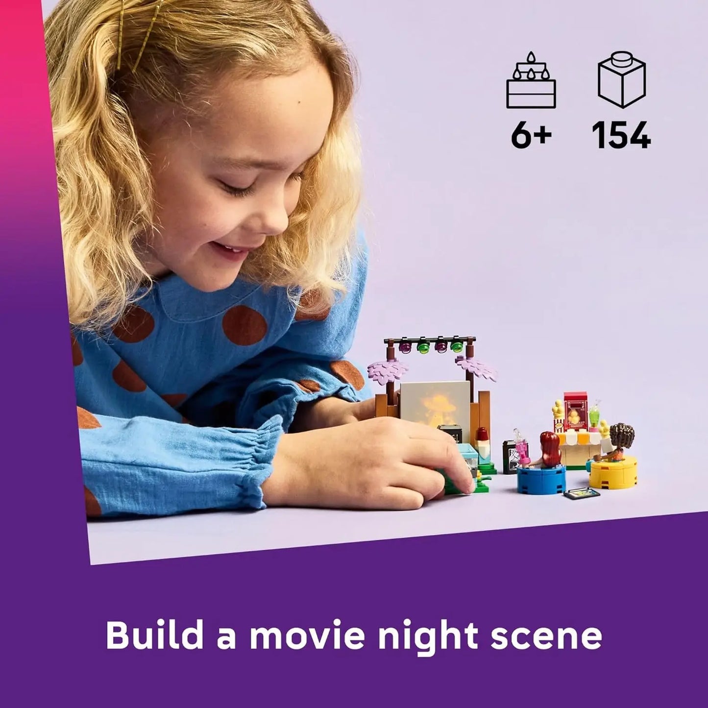 LEGO Friends 42642 Friendship Movie Night Building Set – 154 Pieces
