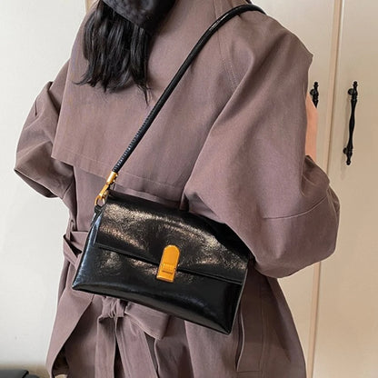 Women's PU Leather Flap Crossbody Bag – Small Shoulder Handbag