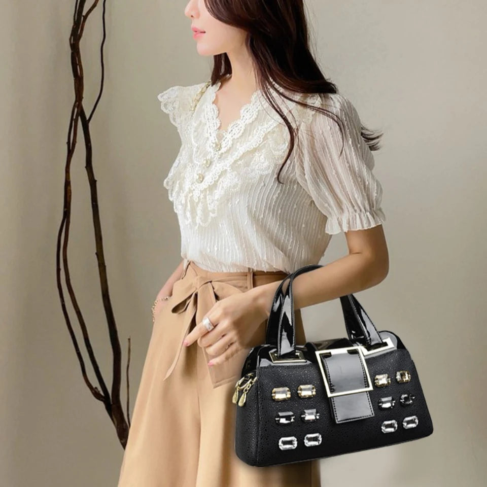 Diamond Embellished Luxury Tote Bag for Women