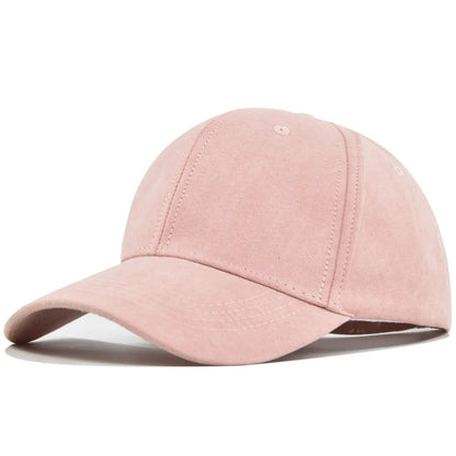 Suede Baseball Cap – Snapback Adjustable Dad Hat for Men & Women