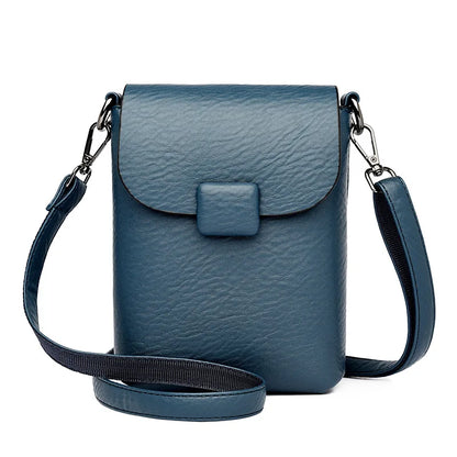 Women's Small Crossbody Phone Bag – Soft Leather Flap Purse