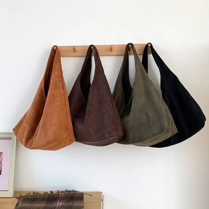 Large Suede Hobo Shoulder Bag Women's Vintage Oversized Tote Shopper