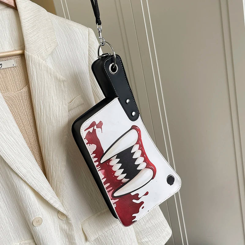 Halloween Knife Shape Shoulder Bag Women PU Leather Purse