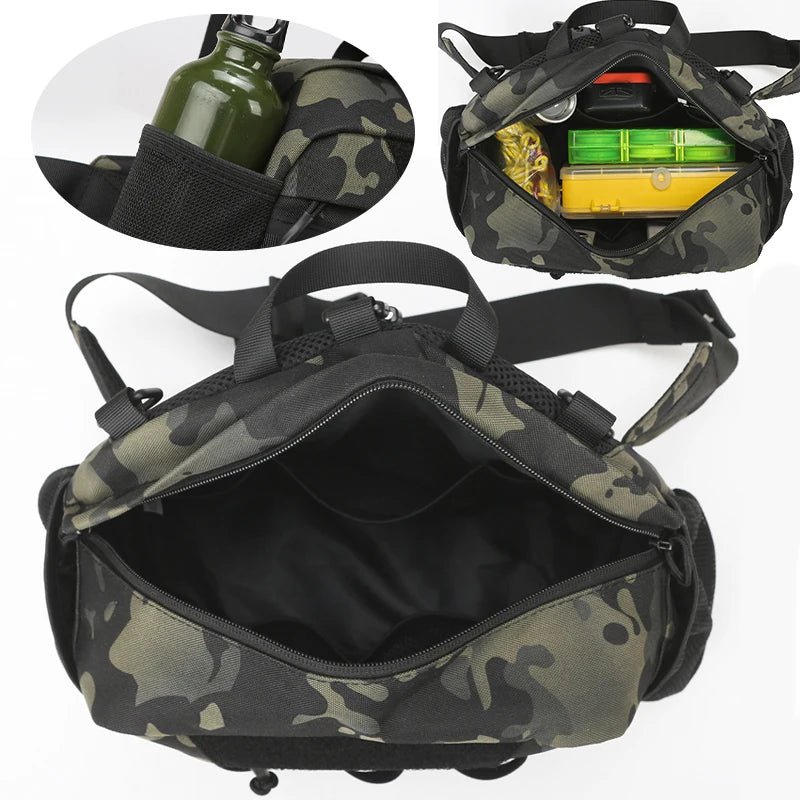 Tactical Fishing Vest Chest Bag – MOLLE Outdoor Pack