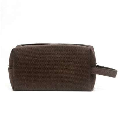 Makeup Travel Bag for Women – Soft Cotton Cosmetic Pouch with Wrist Handle