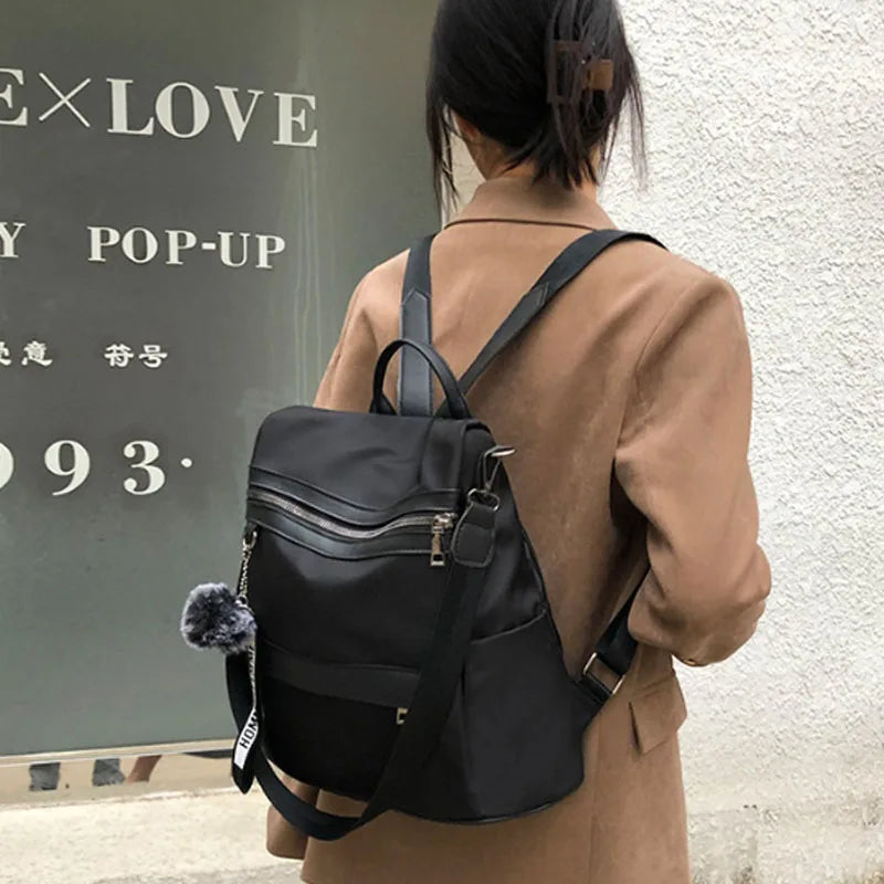 Anti-Theft Backpack for Women Waterproof Oxford School Travel Bag