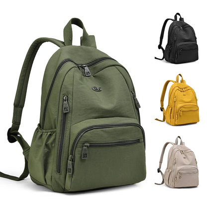 Lightweight Nylon Backpack for Women – Multi-Pocket Purse