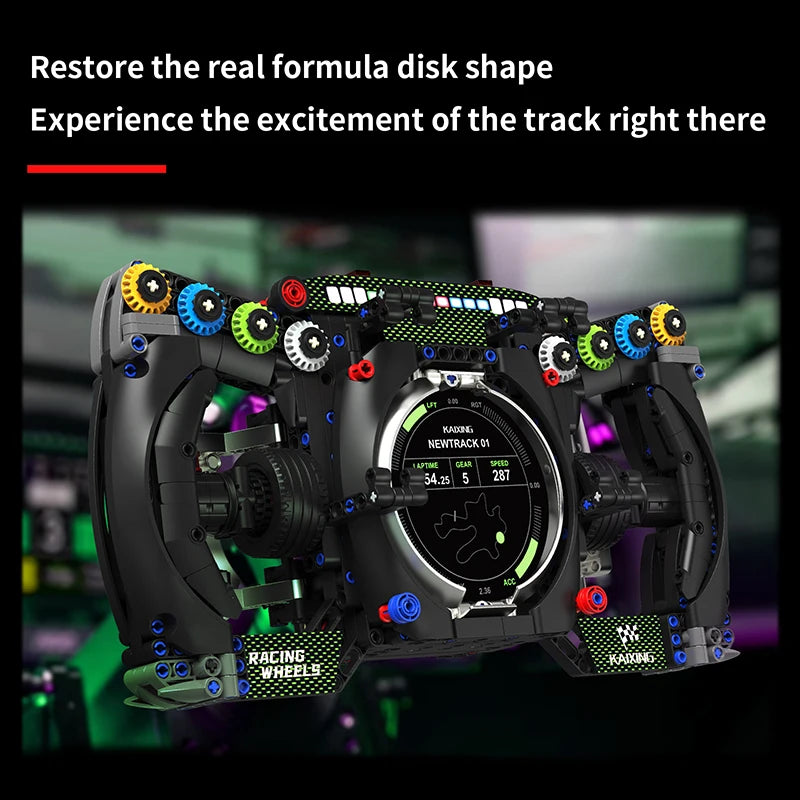 Racing Steering Wheel MOC Building Blocks – F1 Supercar Simulation Bricks