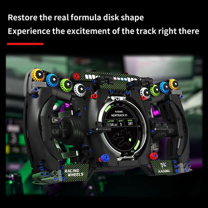 Racing Steering Wheel MOC Building Blocks – F1 Supercar Simulation Bricks