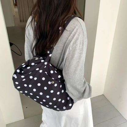 Cute Korean Style Handle Bag Casual Polka Dot Tote