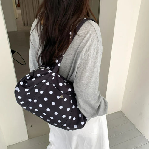 Cute Korean Style Handle Bag Casual Polka Dot Tote