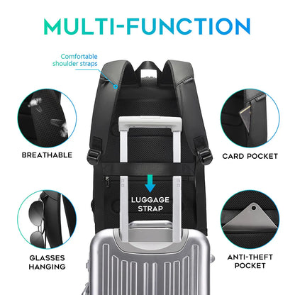 Smart Laptop Backpack 15.6" – Water-Resistant Travel Bag with USB Port