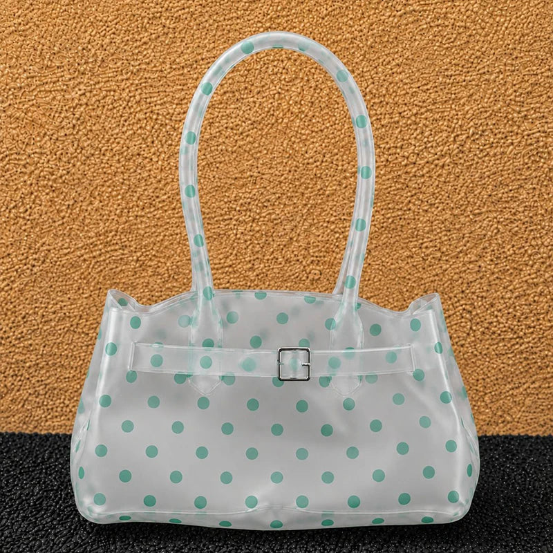 Polka Dot Jelly Shoulder Bag – Clear PVC Women's Handbag