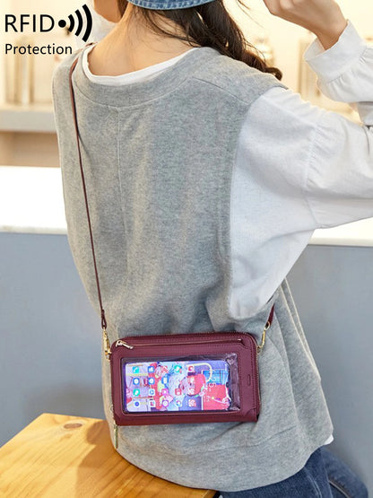 RFID Touchscreen Phone Wallet for Women – Large Capacity Crossbody Clutch