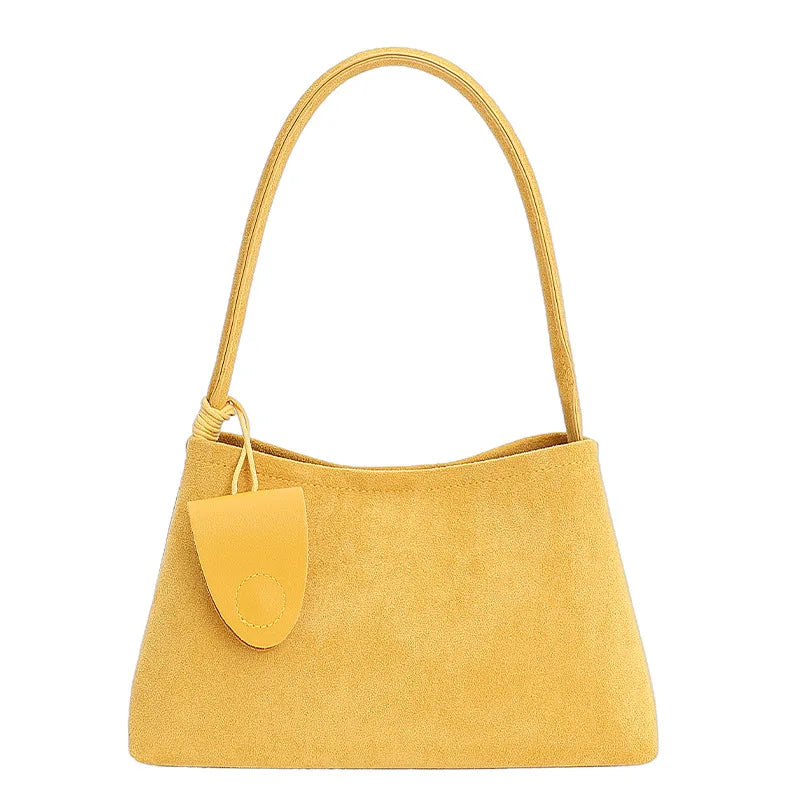 Retro Suede Shoulder Bag for Women – Luxury Underarm Handbag