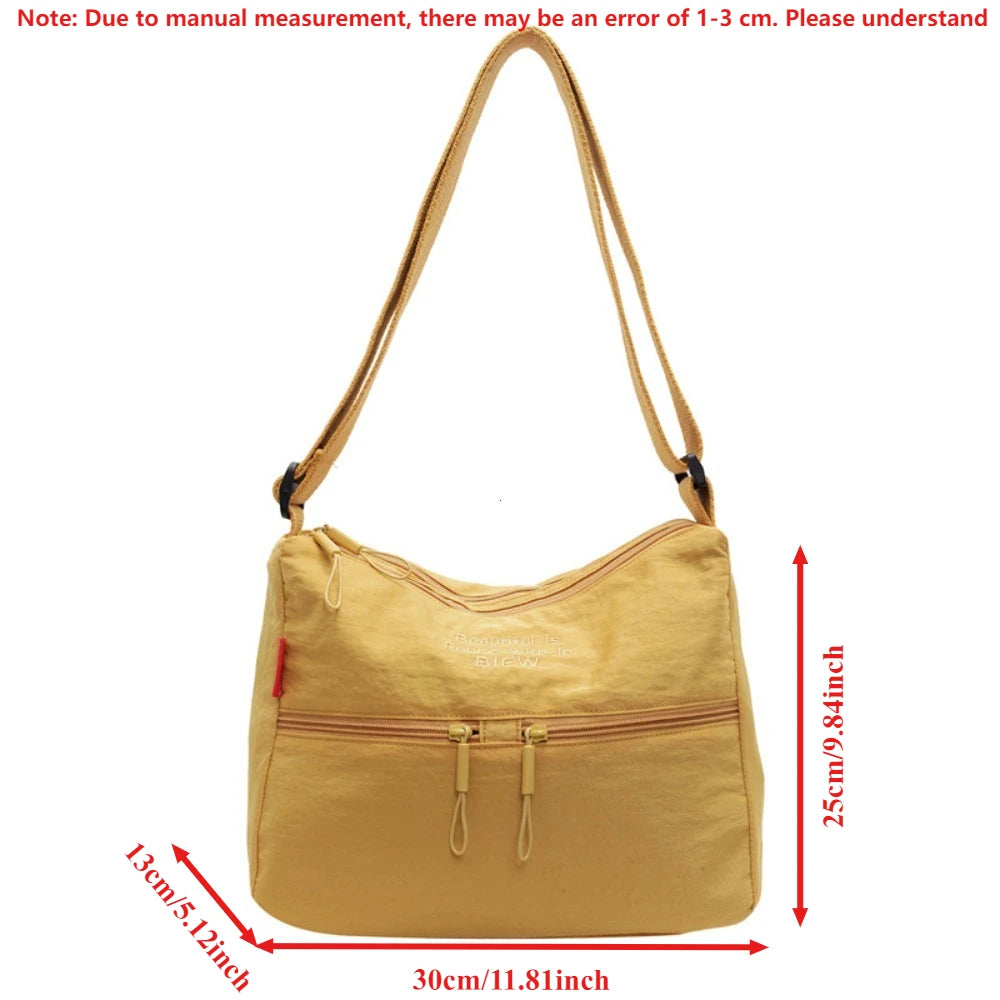 Lightweight Nylon Crossbody Bag for Women – Large Capacity Shoulder Bag