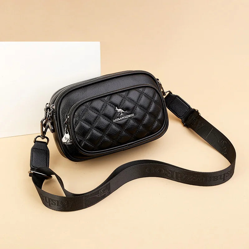 Luxury Quilted Crossbody Bag for Women – Soft PU Leather Shoulder Purse