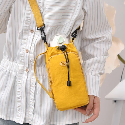 Lightweight Nylon Crossbody Bag with Water Bottle Holder