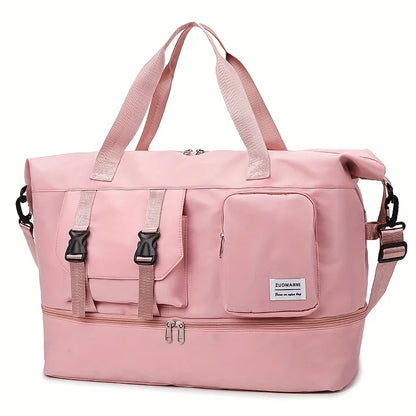 Weekender Duffle Bag Large Capacity with Shoe Compartment for Women