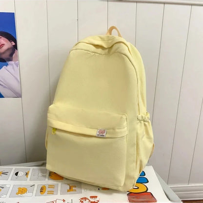 Waterproof Nylon Women Backpack Female Travel Bag Backpacks Schoolbag Teenage Girls Solid Color