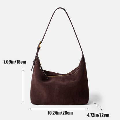 Vintage Leather Shoulder Bag – Large Capacity Underarm Purse for Women
