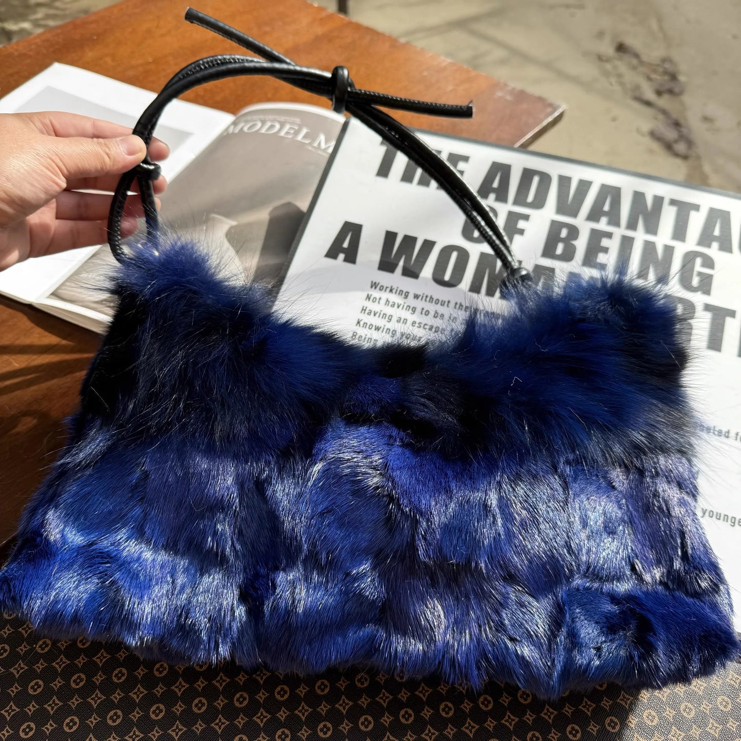 Real Fur Shoulder Bag Women Mink Hair Designer Luxury Handbag Trend Casual Elegant Female Bags