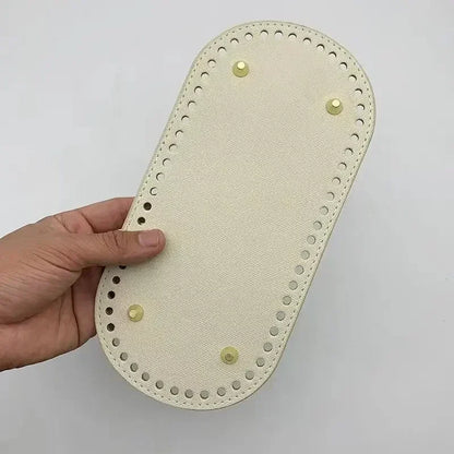 PU Leather Bag Bottom with Rivets for Crochet Knitting Bags