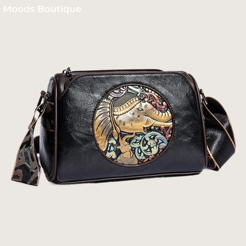 Moods Vintage Style Cross Body Bags Women Elephant Embossed Mini Square Shoulder Messenger Bag