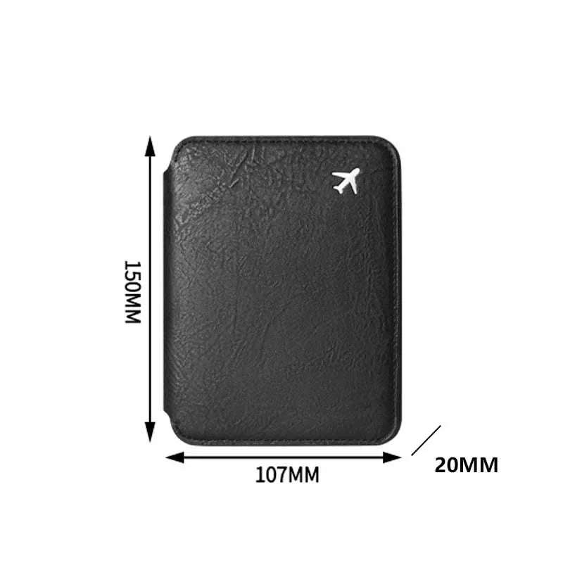 Zippered Passport Holder & Travel Card Organizer Wallet