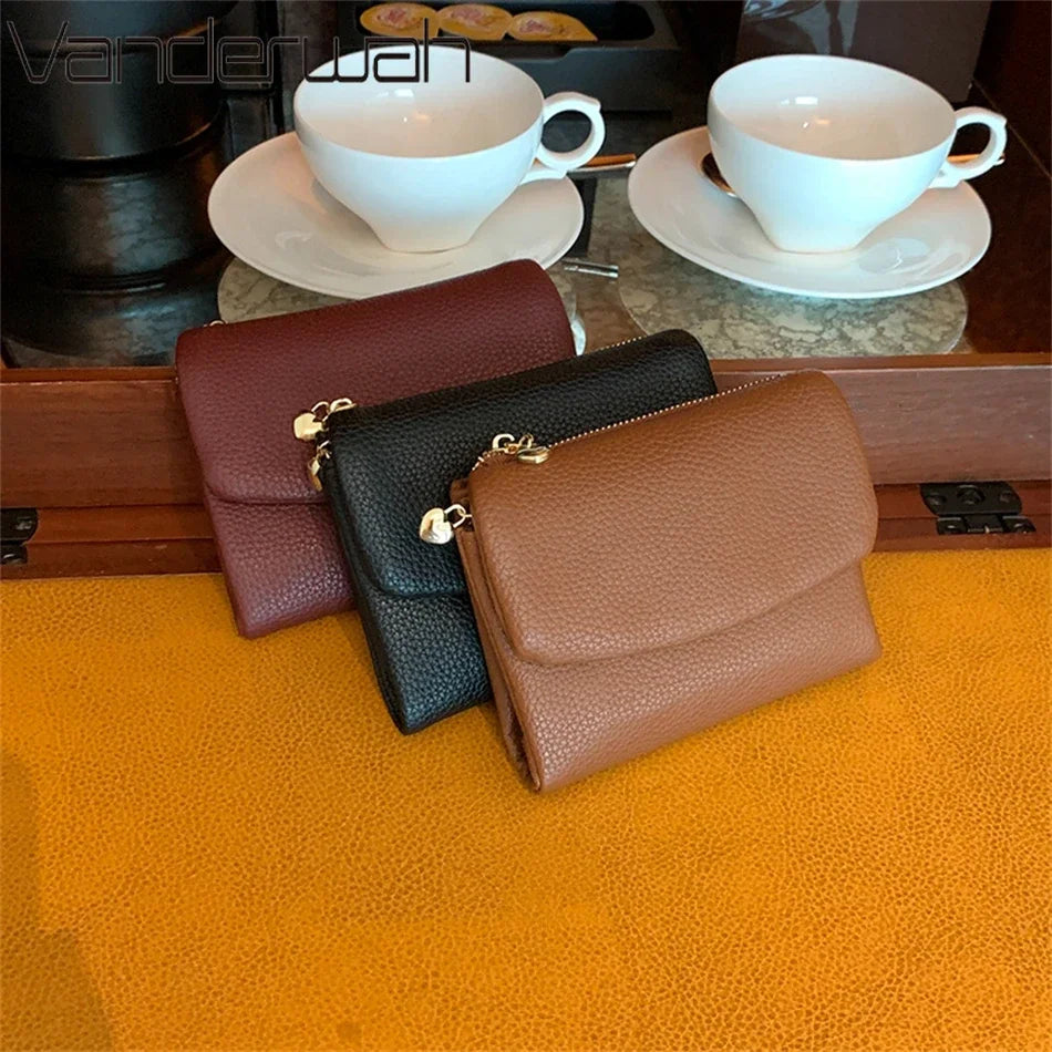 Leather Trifold Wallet for Women – Slim Card Holder Clutch Purse
