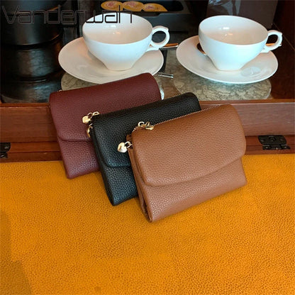 Leather Trifold Wallet for Women – Slim Card Holder Clutch Purse
