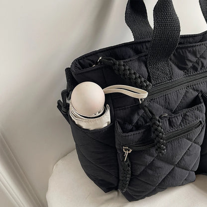 Women's Large Capacity Quilted Shoulder Bag – Multifunctional Commuter Tote