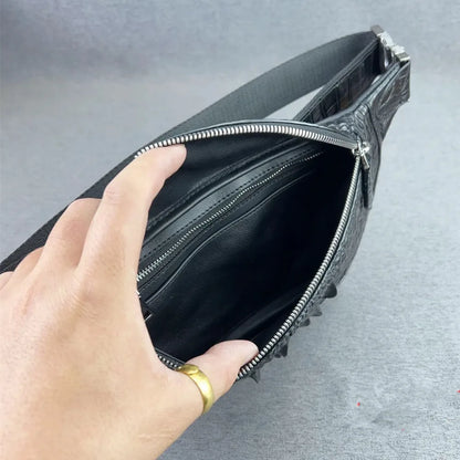 Crocodile Leather Waist Bag – Men's Luxury Fanny Pack