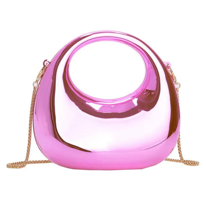 Metallic Half Moon Clutch Bag – Luxury Evening Crossbody