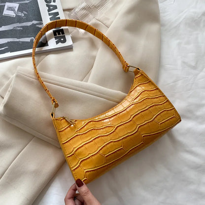 Crocodile Pattern PU Leather Shoulder Bag for Women