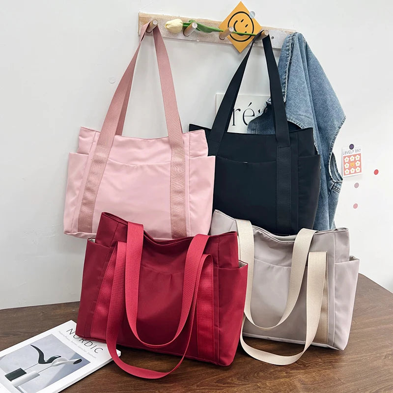 Large Capacity Women's Tote Bag Multi-Pocket Shoulder Bag