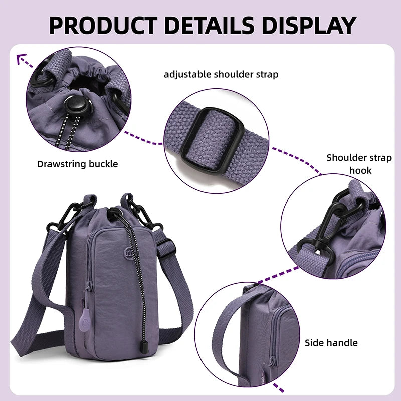 Water Bottle Carrier Bag – Crossbody with Phone Pocket