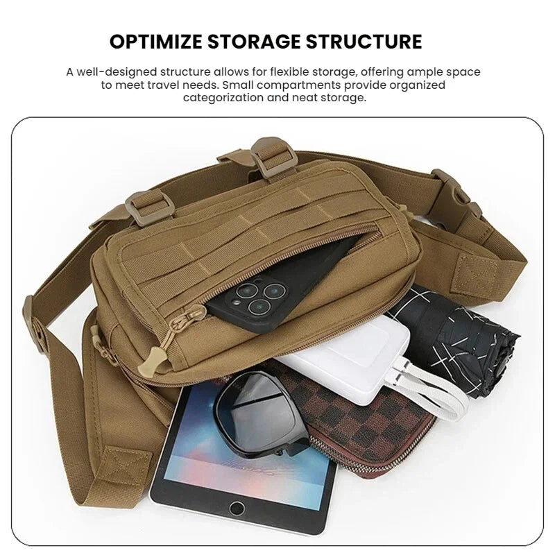 Tactical Waist Bag for Men – Multi-Pocket Sling Pack