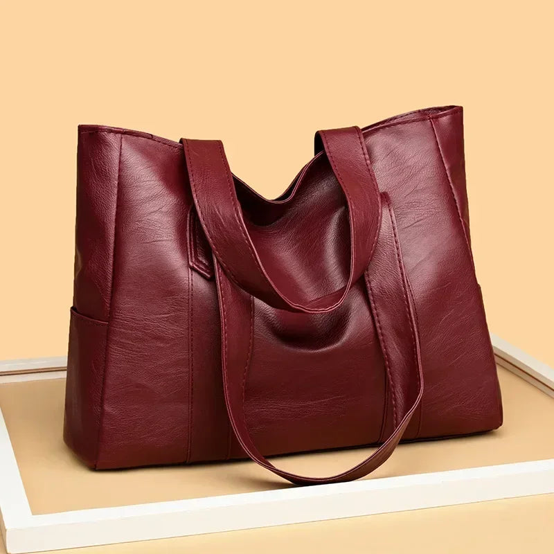 Large Capacity Soft Leather Tote Bag – Women's Satchel