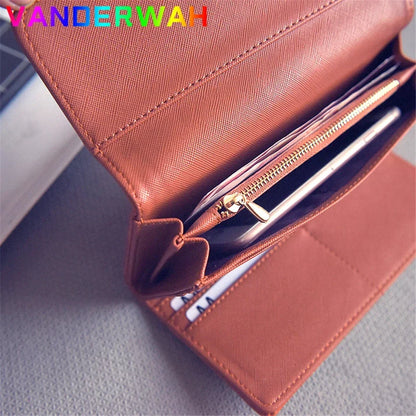 Vintage Hollow-Out Leather Wallet Clutch Purse for Women