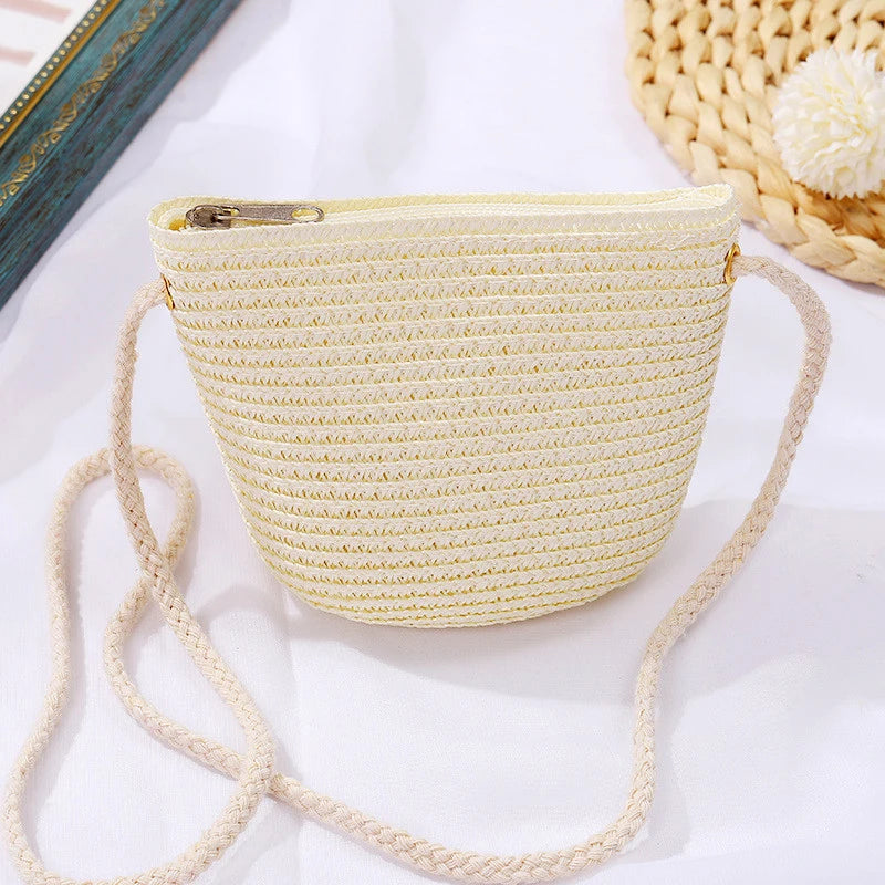 Straw Woven Crossbody Bag – Summer Beach Shoulder Bag