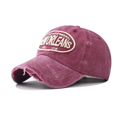 Vintage New Orleans Embroidered Baseball Cap – Unisex Distressed Snapback Hat